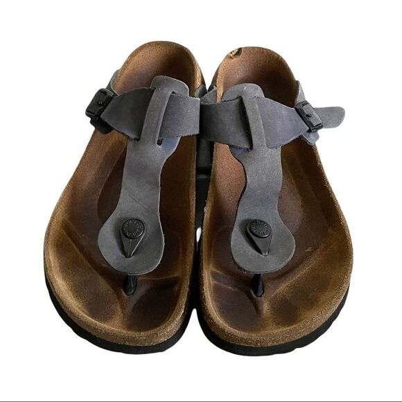 BIRKENSTOCK Betula Cork Gizeh Thong Orthopedic Sandals Grey 6 - Picture 3 of 11